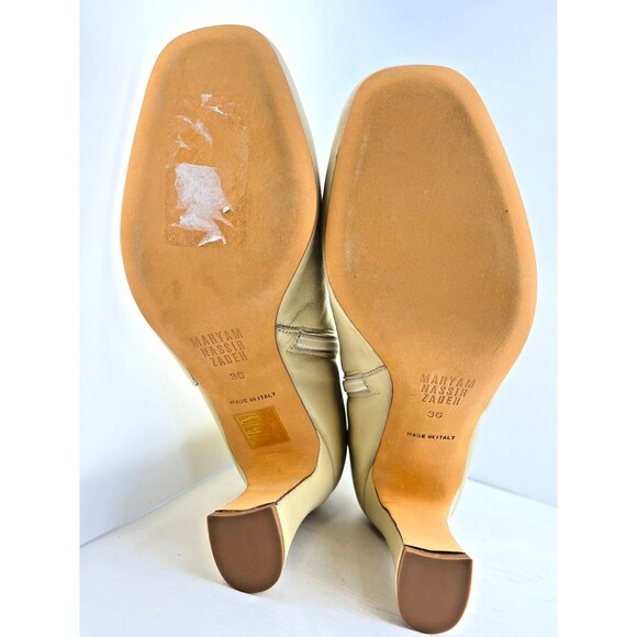 NIB Maryam Nassir Zadeh Venus Boots Leather Women's EU 36 Fawn Kick Heel ITALY - Picture 7 of 12
